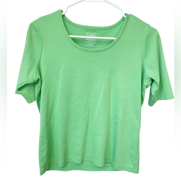 L.L. Bean Women's Green Top 100% Size Small Supima Cotton - Picture 1 of 7